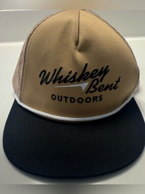 Whiskey Bent Hat Co WB Outdoors Tan/Black Trucker Mesh Back Adjustable Snapback